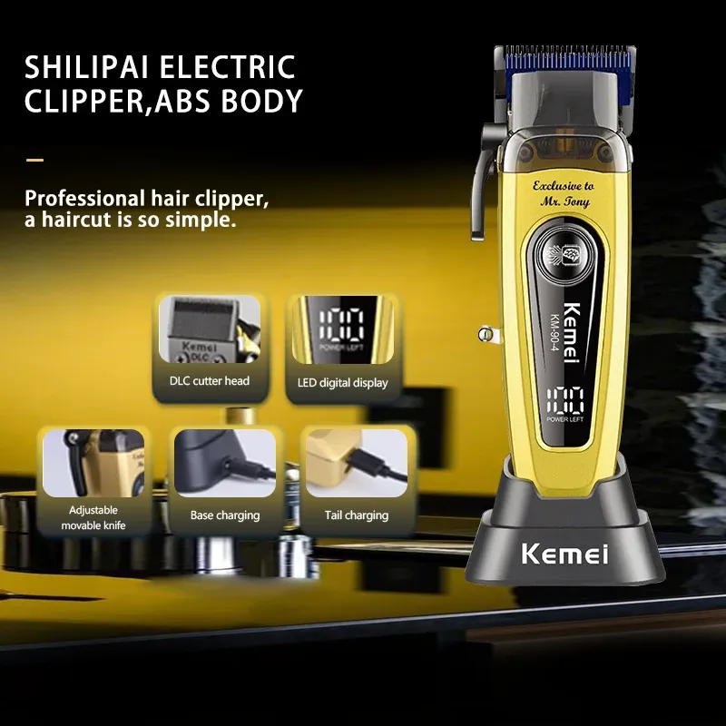 Tondeuse Professionnelle Kemei KM-90-4 – Moteur Mégapuissant 11500 TR/MIN, 10W, Lames Ajustables & Socleimage 4