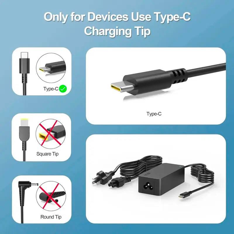 Chargeur Adaptateur Type-C 65W pour PC Macbook et Smartphonesimage 4