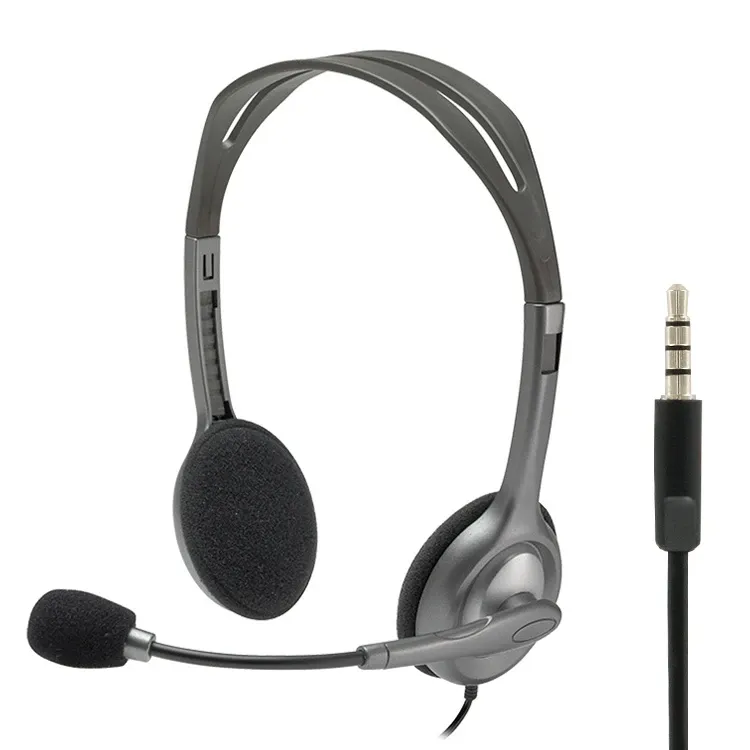 Logitech H110 Dual Jack – Casque Micro Polyvalent pour PC, Appels Internet & Visioconférence