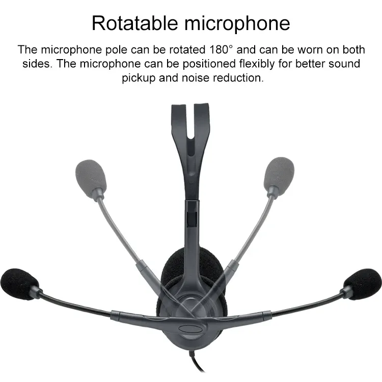 Logitech H110 Dual Jack – Casque Micro Polyvalent pour PC, Appels Internet & Visioconférenceimage-2