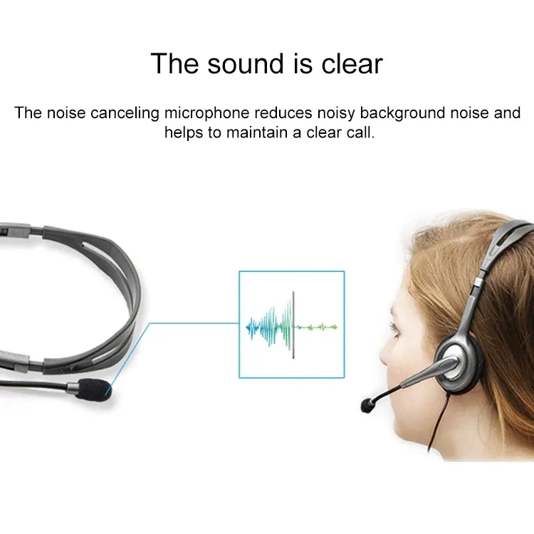 Logitech H110 Dual Jack – Casque Micro Polyvalent pour PC, Appels Internet & Visioconférenceimage 4