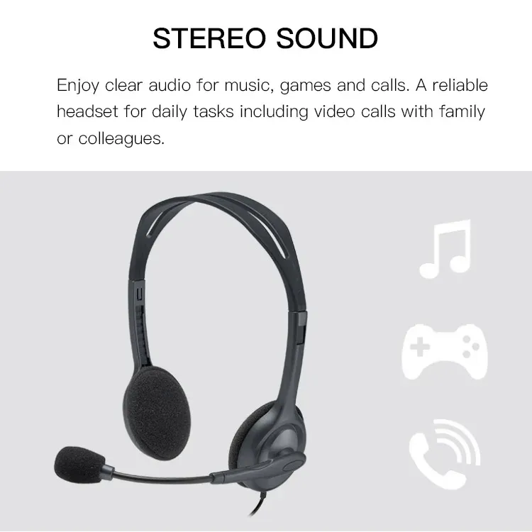 Logitech H111 Black Edition – Casque Micro Polyvalent pour PC, Smartphone, Tablette & Visioconférenceimage 4