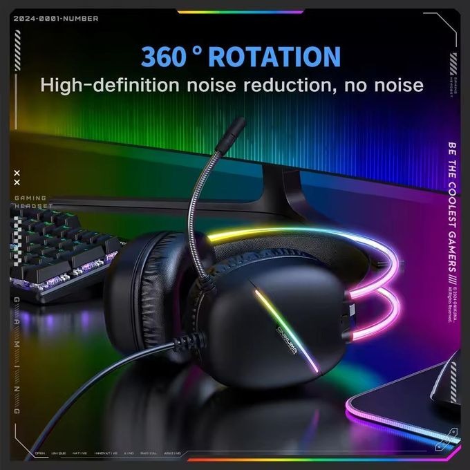 Casque Gaming ONIKUMA X33 USB/Type-C – Son Surround RGB, Microphone Anti-Bruit, Haut-parleurs 50 mmimage 4
