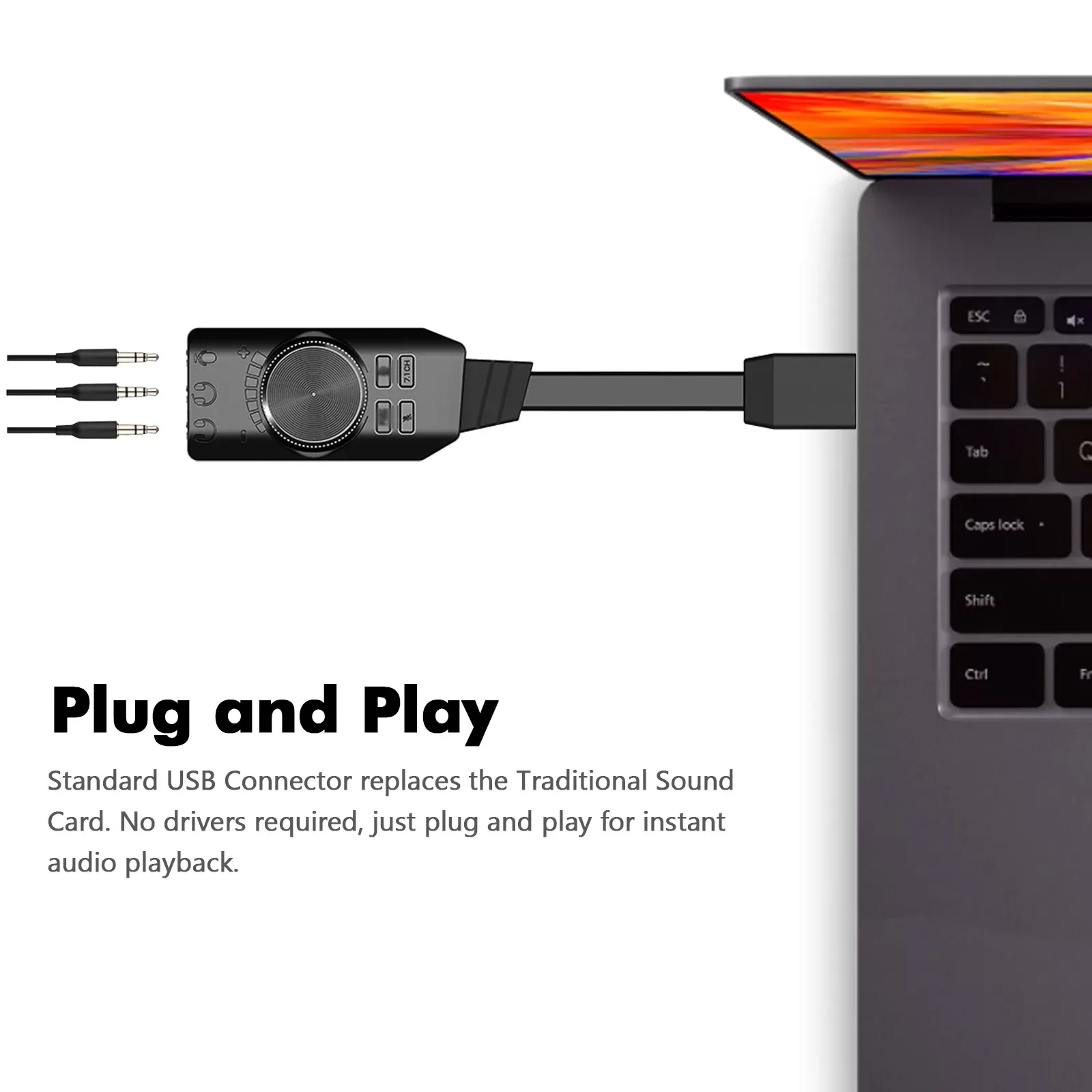Adaptateur et Convertisseur de Carte Son USB Virtuel Plextone image 3