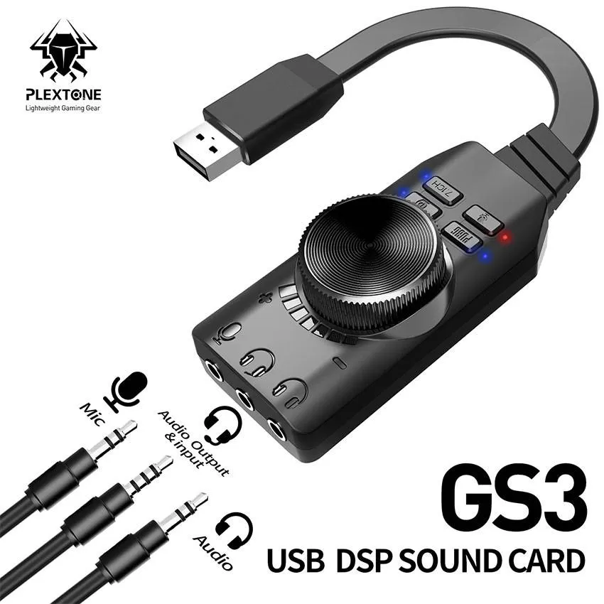 Adaptateur et Convertisseur de Carte Son USB Virtuel Plextone image 1
