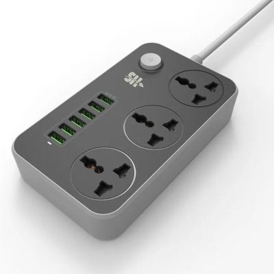 SHTEL - Prise de Voyage Multifonction 6 Ports USB SHTEL pour Bureau à Domicile