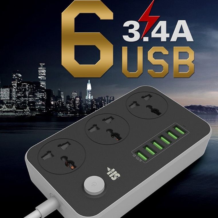 Prise de Voyage Multifonction 6 Ports USB SHTEL pour Bureau à Domicileimage 4