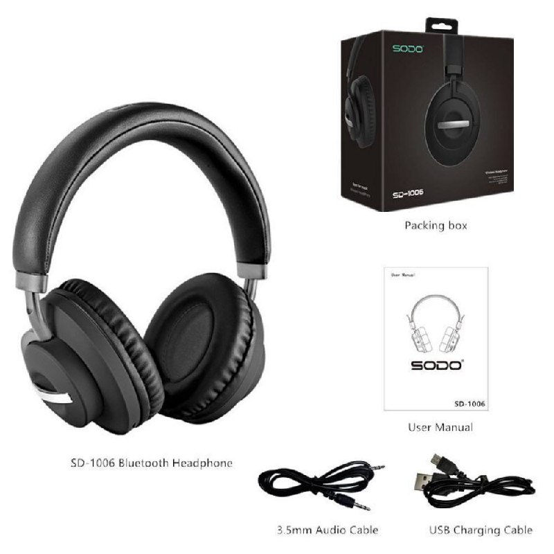 Casque Bluetooth Stéréo SODO avec Microphone image 3