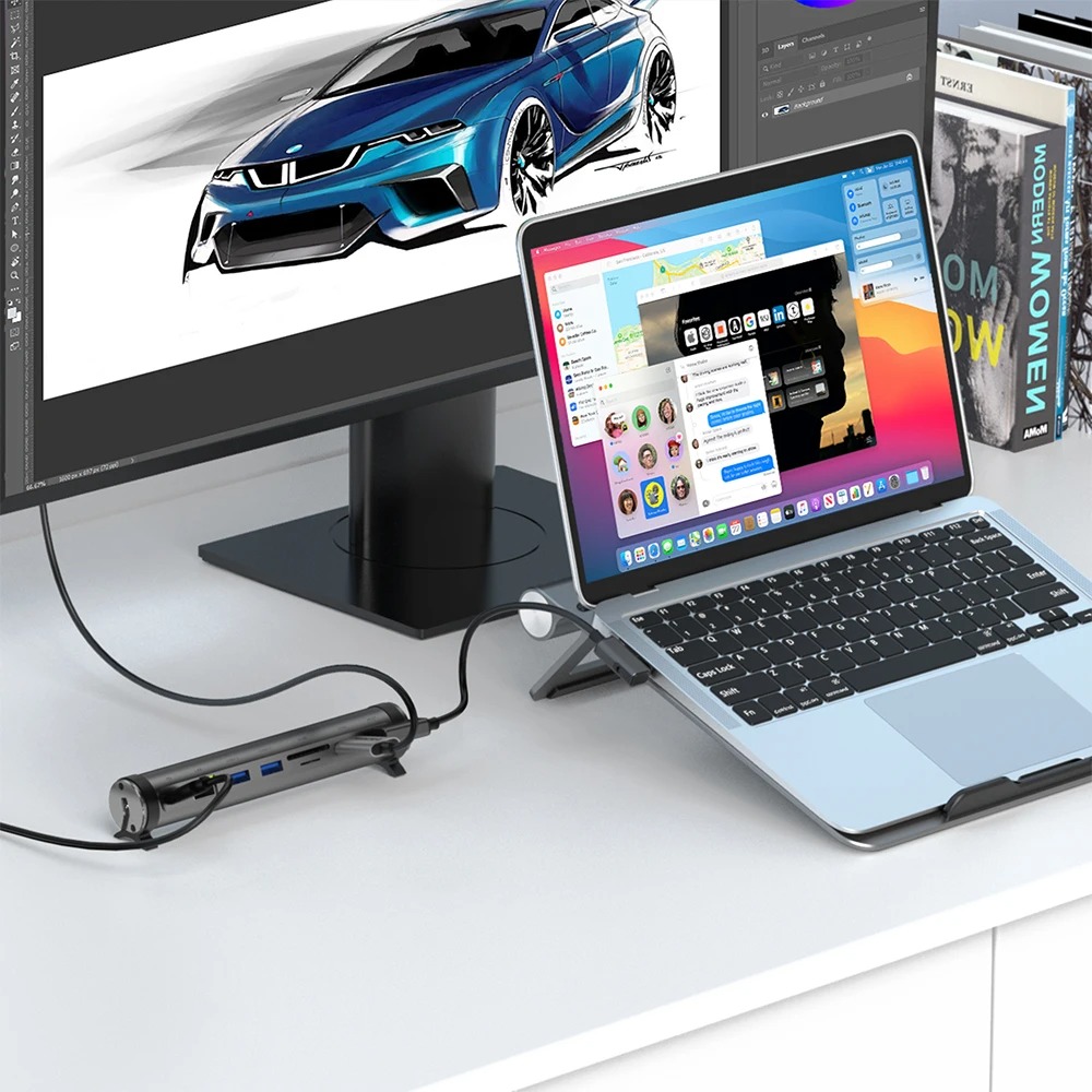 Support Ordinateur WiWU A821CH – Station d'Accueil 8 Ports et Rotation 360°image 4