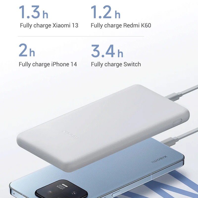 Power Bank Xiaomi 10000mAh Lite (P16ZM) – Charge Rapide 22.5W Bidirectionnelle, Compatible Type C, PD pour iPhone et Switch image 3