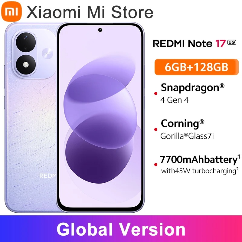 Smartphone Xiaomi Redmi Note 17 5G (Version Mondiale) – Écran AMOLED 120Hz, Caméra 108 MP IA & Batterie 5000 mAh image 1