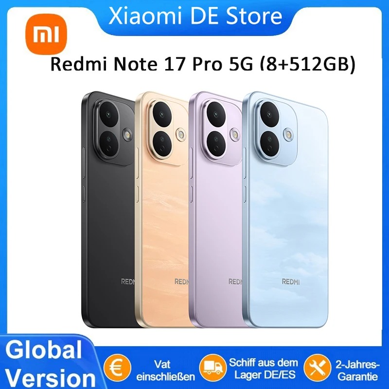 Smartphone Xiaomi Redmi Note 17 Pro 5G (Version Mondiale) – Écran AMOLED 1.5K 120Hz, Caméra 200 MP OIS & Charge 67W / 120W image 1
