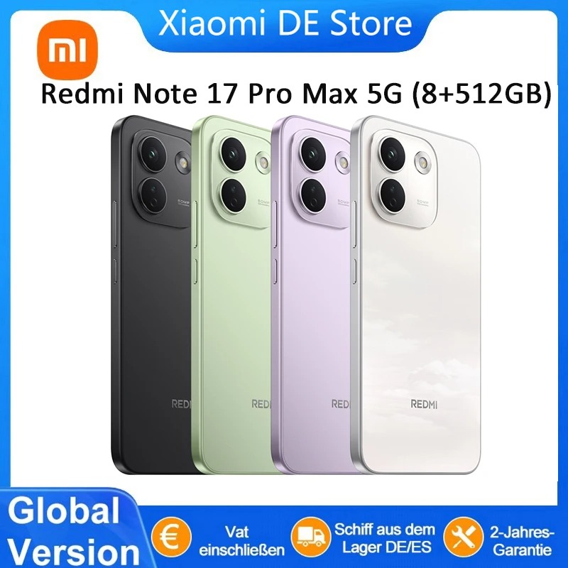 Smartphone Xiaomi Redmi Note 17 Pro Max 5G (Version Mondiale) – Écran AMOLED 1.5K 120Hz, Caméra 200 MP OIS & Charge HyperCharge 120W