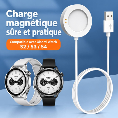 Xiaomi - Xiaomi Watch FastCharger – Câble de Charge Magnétique USB-A pour Xiaomi Watch S2, S3 & S4